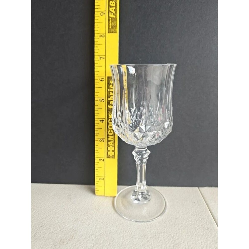 Vintage Set of 6 Cristal D'Arques Longchamp Crystal Wine Glasses